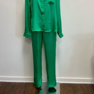 Satin straight leg bottoms